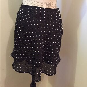Vintage 90's black white polka dot mini skirt